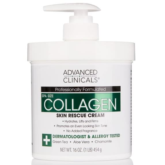 Advanced Clinicals Collagen Cream Body Lotion & Face Moisturizer W/ Vitamin E | Skincare Moisturizing Collagen Lotion For Women, Men, Hand, & Neck Improves Look Of Crepey Skin & Uneven Dry Skin, 16Oz