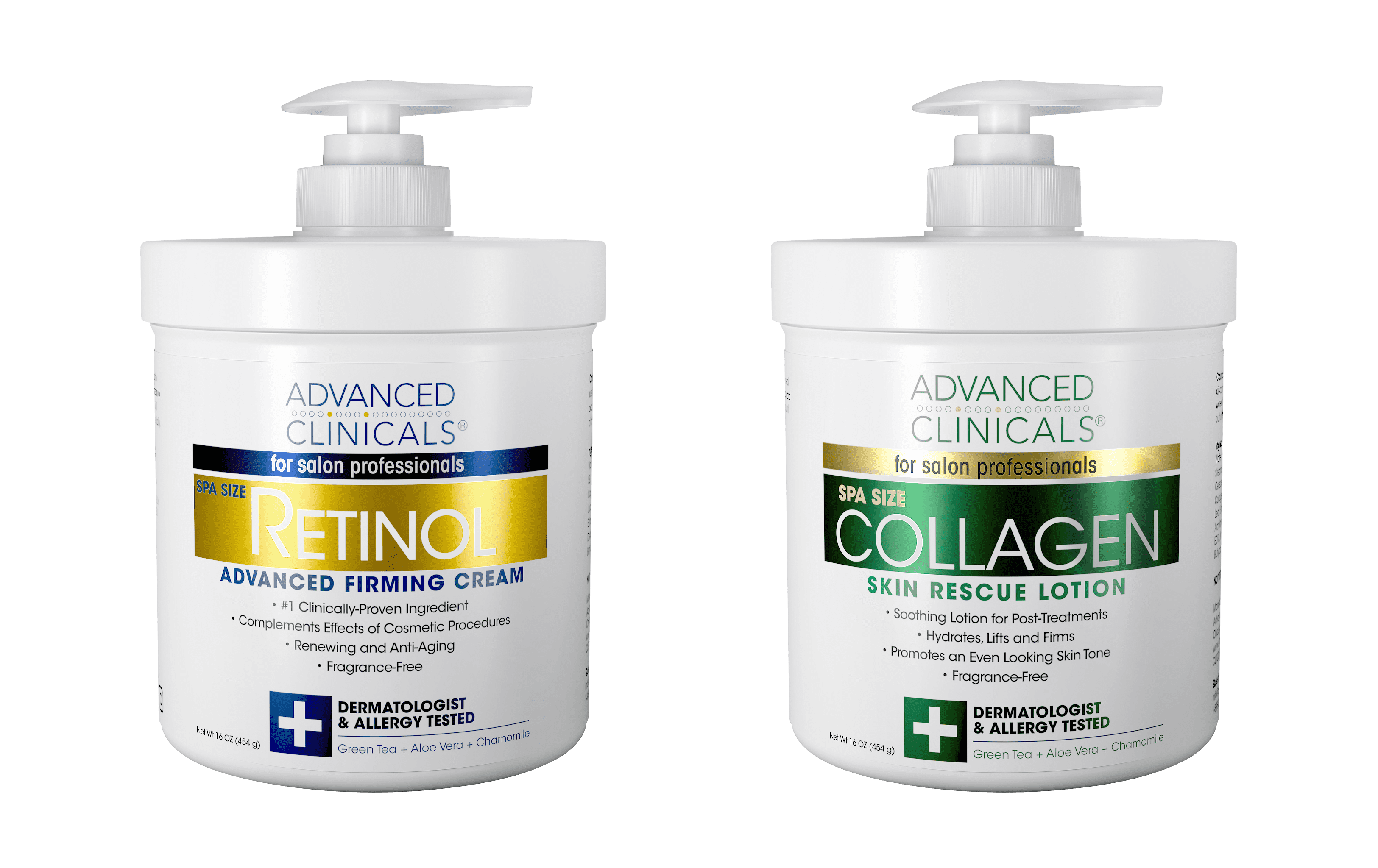 Advanced Clinicals Collagen & Retinol Cream Set 16 fl oz