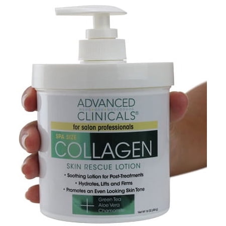 Advanced Clinicals Collagen Skin Rescue Lotion - Hydrate, Moisturize, Lift, Firm. Great for Dry Skin