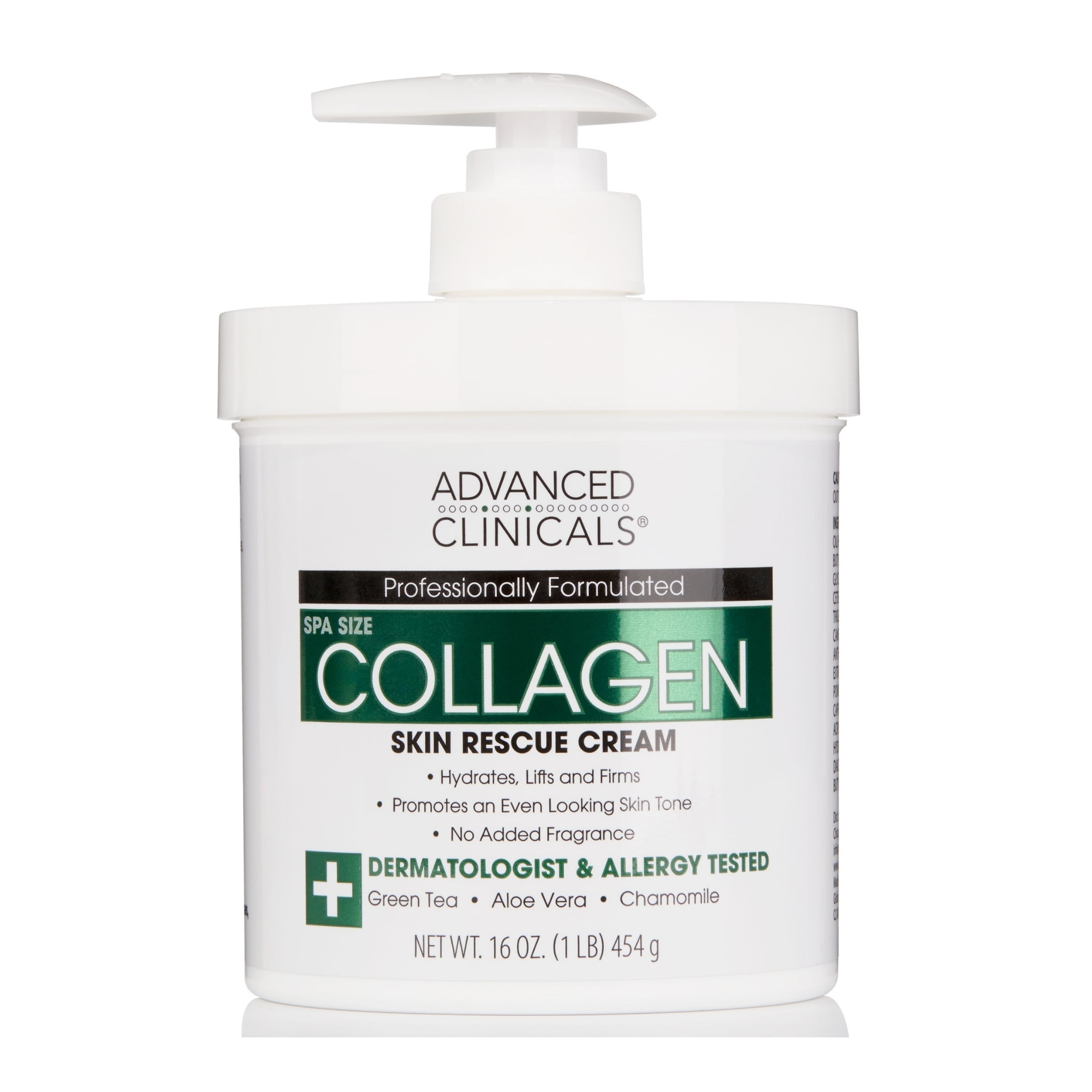Advanced Clinicals Collagen Body Lotion & Face Moisturizer With Vitamin E, Fragrance Free, 16 Ounce