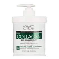 Advanced Clinicals Collagen Body Lotion & Face Moisturizer With Vitamin E, Fragrance Free, 16 Ounce