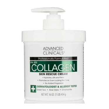 Advanced Clinicals Collagen Body Lotion & Face Moisturizer With Vitamin E, Fragrance Free, 16 Ounce