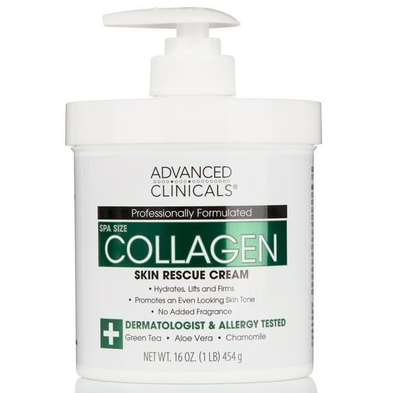 Advanced Clinicals Collagen Cream Body Lotion & Face Moisturizer W/ Vitamin E | Skincare Moisturizing Collagen Lotion For Women, Men, Hand, & Neck Improves Look Of Crepey Skin & Uneven Dry Skin, 16Oz