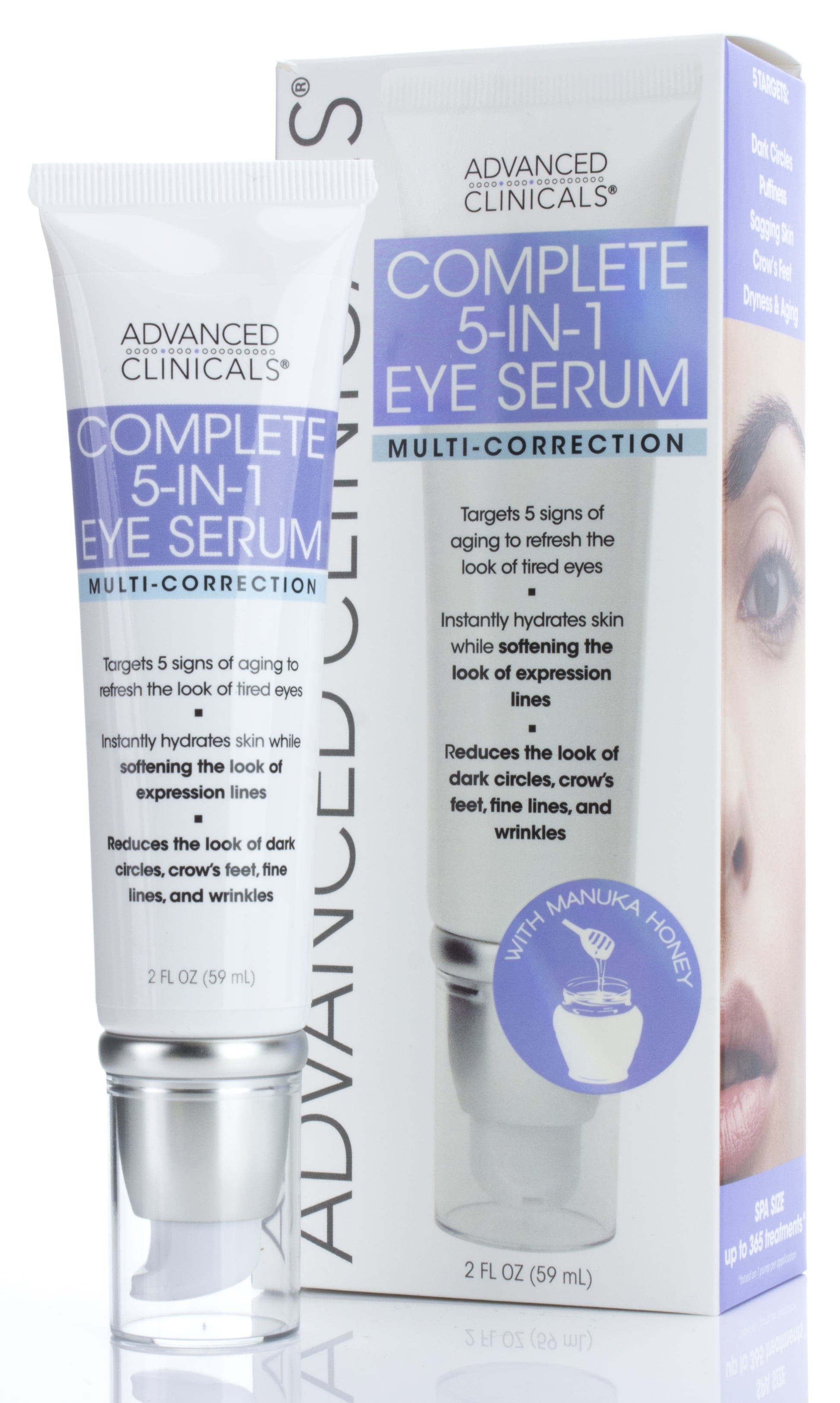 Advanced Clinicals Moisturizing 5 in 1 Eye Serum, 2 fl oz