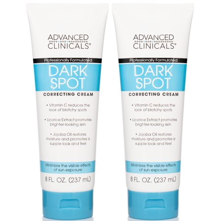 Advanced Clinicals Dark Spot Therapeutic Cream for Hands, Face, Body. Anti Aging for Age Spots and Blemishes. Two - 8 fl oz