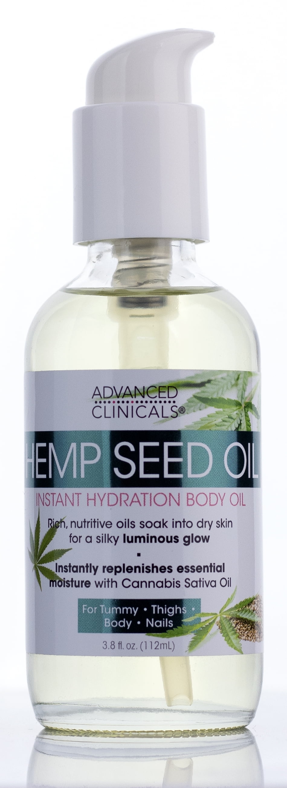 Advanced Clinicals Hemp Seed Oil Instant Hydration Body Oil. Body Oil