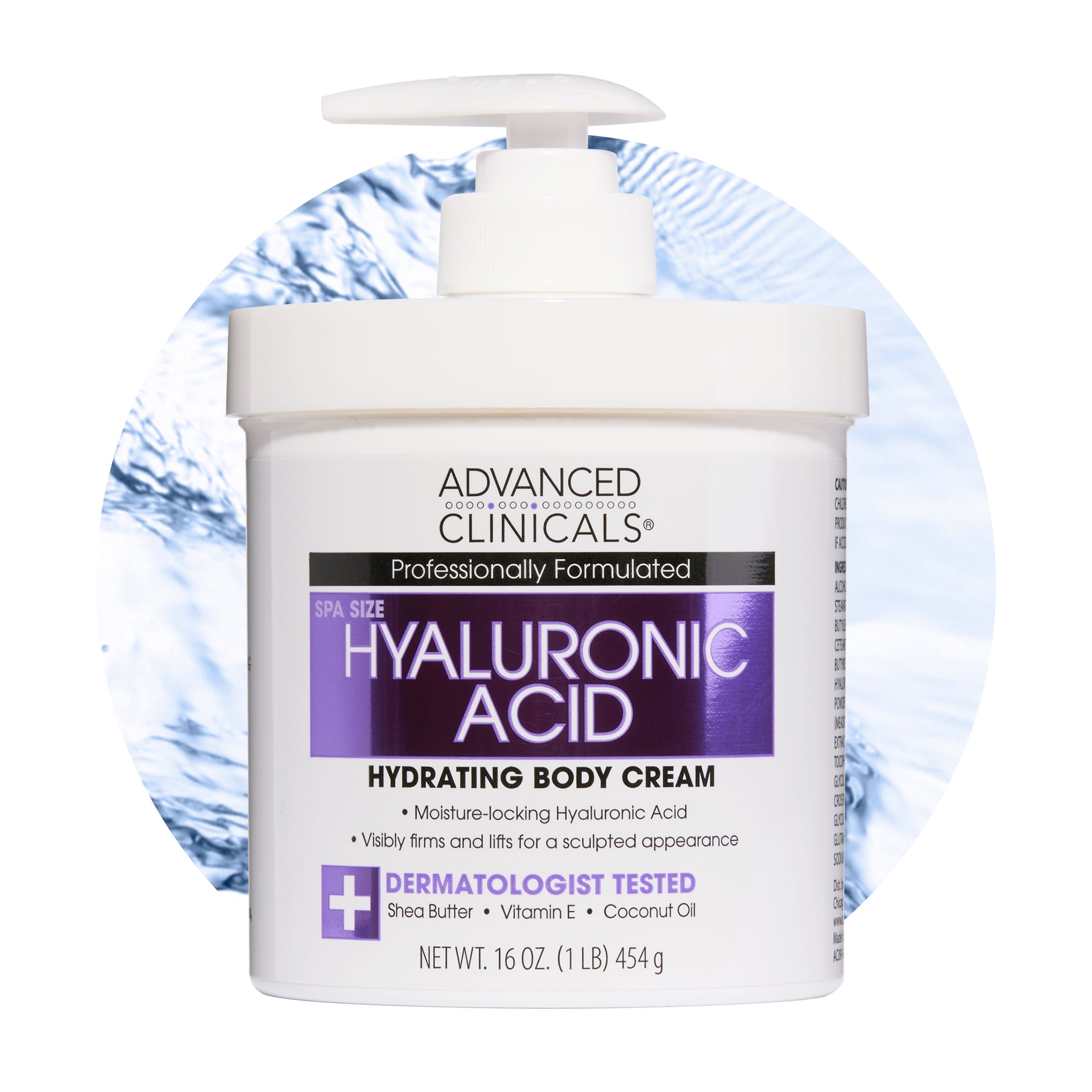 Advanced Clinicals Hyaluronic Acid Face & Body Cream 16 fl oz
