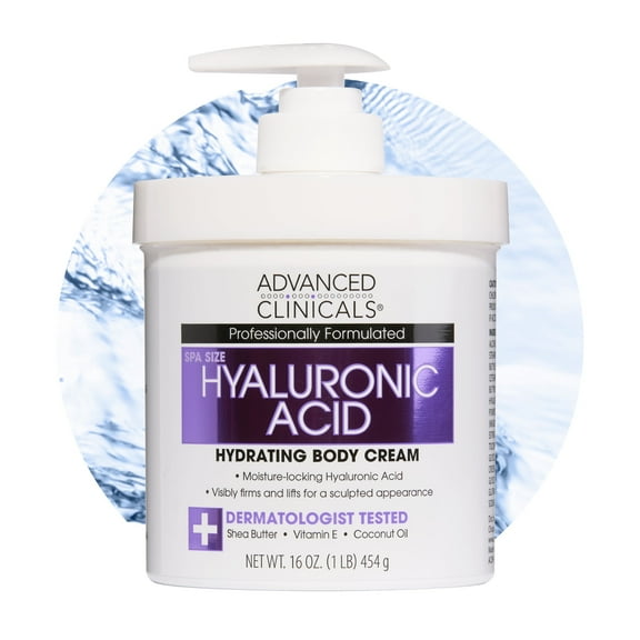 Advanced Clinicals Hyaluronic Acid Face & Body Cream 16 fl oz