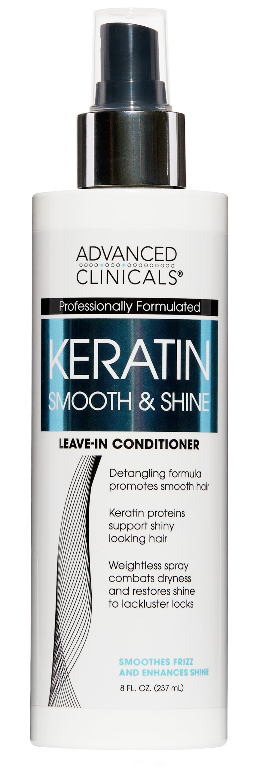 Advanced Clinicals Keratin Leave In Hair Detangler Treatment Spray. Leave In Conditioner For Tangled, Dry Hair. 8 fl oz.
