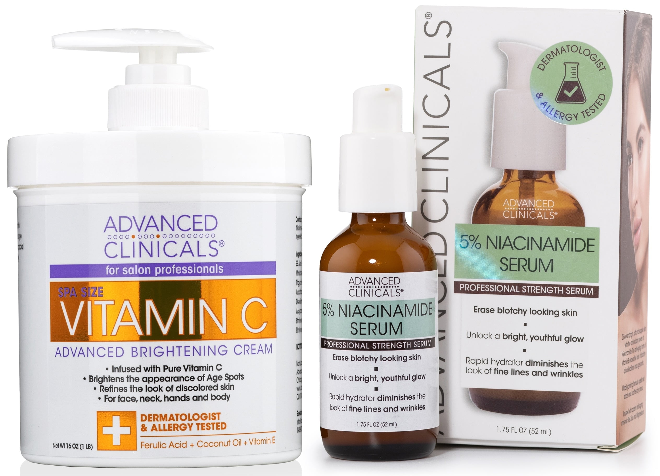 ADVANCED CLINICALS Niacinamide Face Serum and Brightening Vitamin
