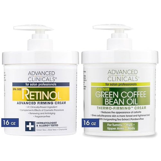 Advanced Clinicals Retinol Body Cream + Green Coffee Bean Oil Slim