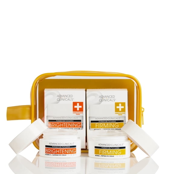 Advanced Clinicals Retinol Eye Cream + Vitamin C Under Eye Cream 2pc Skin Care Set | Visible Anti Aging Under Eyes Face Moisturizer Helps Improve Appearance Of Dark Circles, Puffy Eyes, & Puffiness