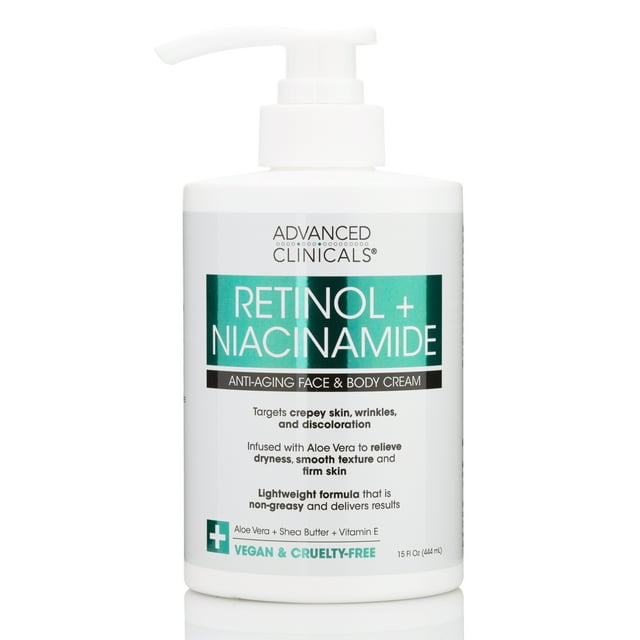 Advanced Clinicals Retinol Niacinamide Anti Aging Face And Body Cream 15 Fl Oz 4283