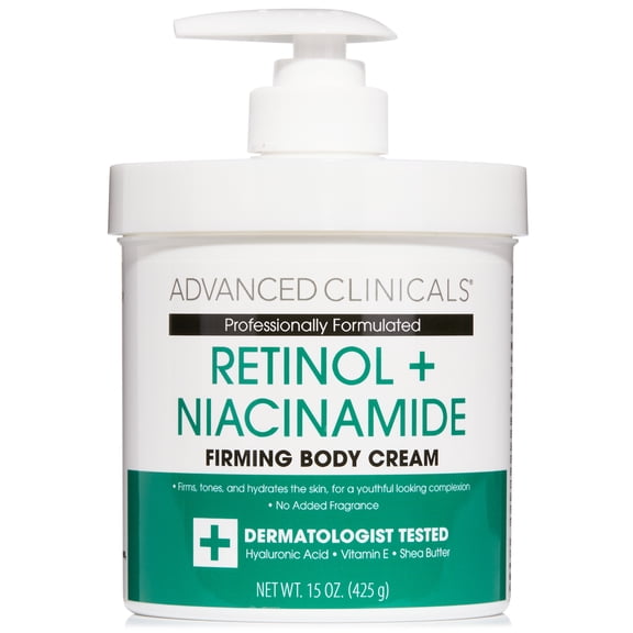 Advanced Clinicals Retinol Body Lotion Firming Moisturizer & Crepey Skin Care Treatment, Anti Aging Retinol Body Cream Targets Look Of Wrinkles, Sagging, Stretch Marks, & Sun Damaged Dry Skin, 15 Oz