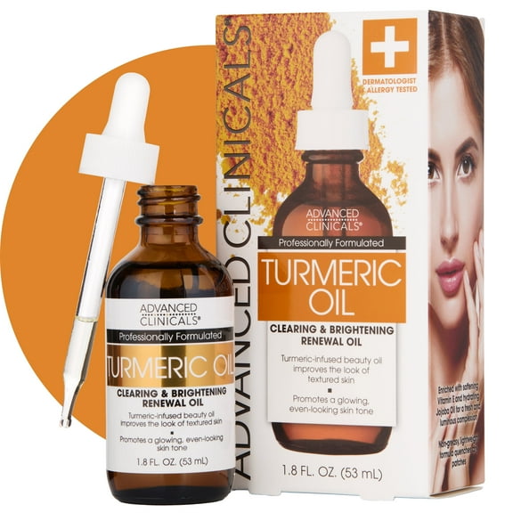 Advanced Clinicals Turmeric Oil Face Serum for Dry Skin. 1.8 fl oz