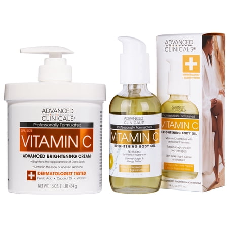 Advanced Clinicals Vitamin C Body Cream & Body Oil - Two Pack
