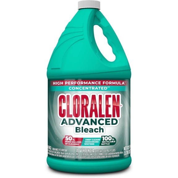 Advanced Concentrated Household ing Liquid Bleach - 121 fl oz 3-in-1 Multipurpose er for Laundry, Bathroom & Kitchen 50% More Loads Fresh Scent