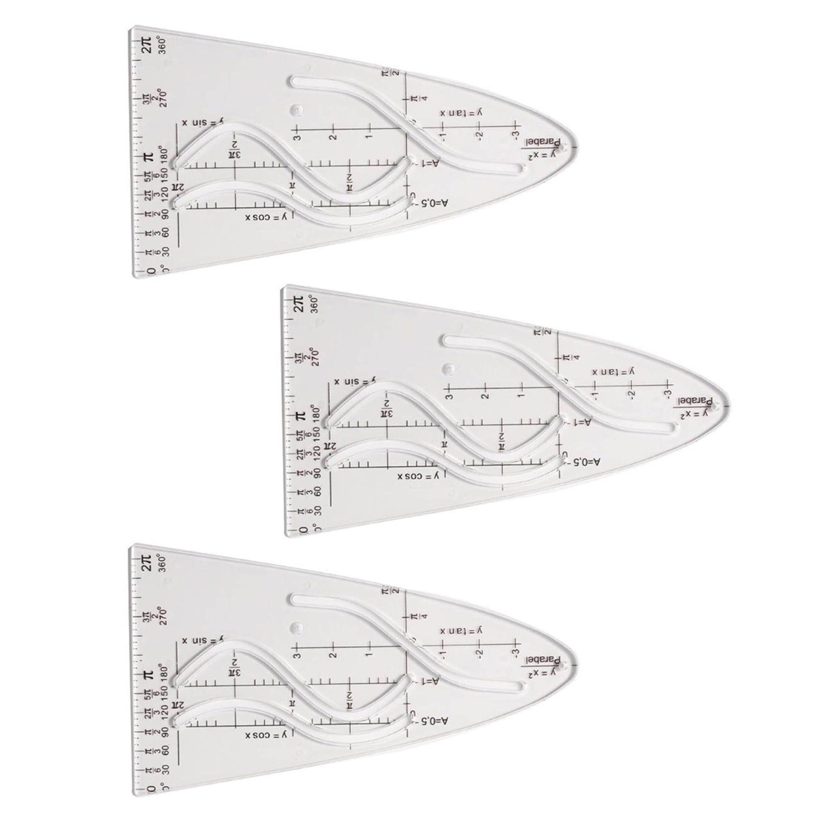 Advanced Cosine Geometry Ruler with Parabolic Stencil for Academic ...