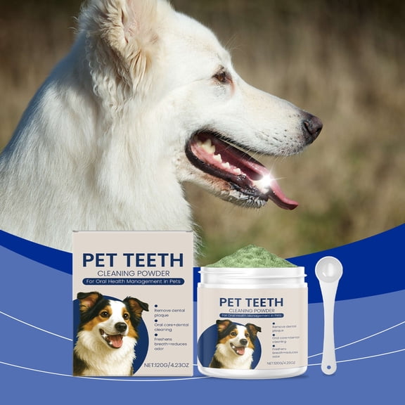 Advanced Dog Teeth Cleaning Powder for Superior Plaque Removal and Gums Promotes Long Lasting Fresh Breath Pet Care Solution