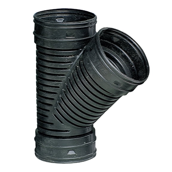 Advanced Drainage Systems 10"L Corrugated Drain Wye, 4" Pipe Dia.