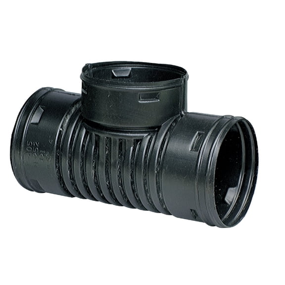 Advanced Drainage Systems 8"L Corrugated Drain Tee, 3" Pipe Dia.