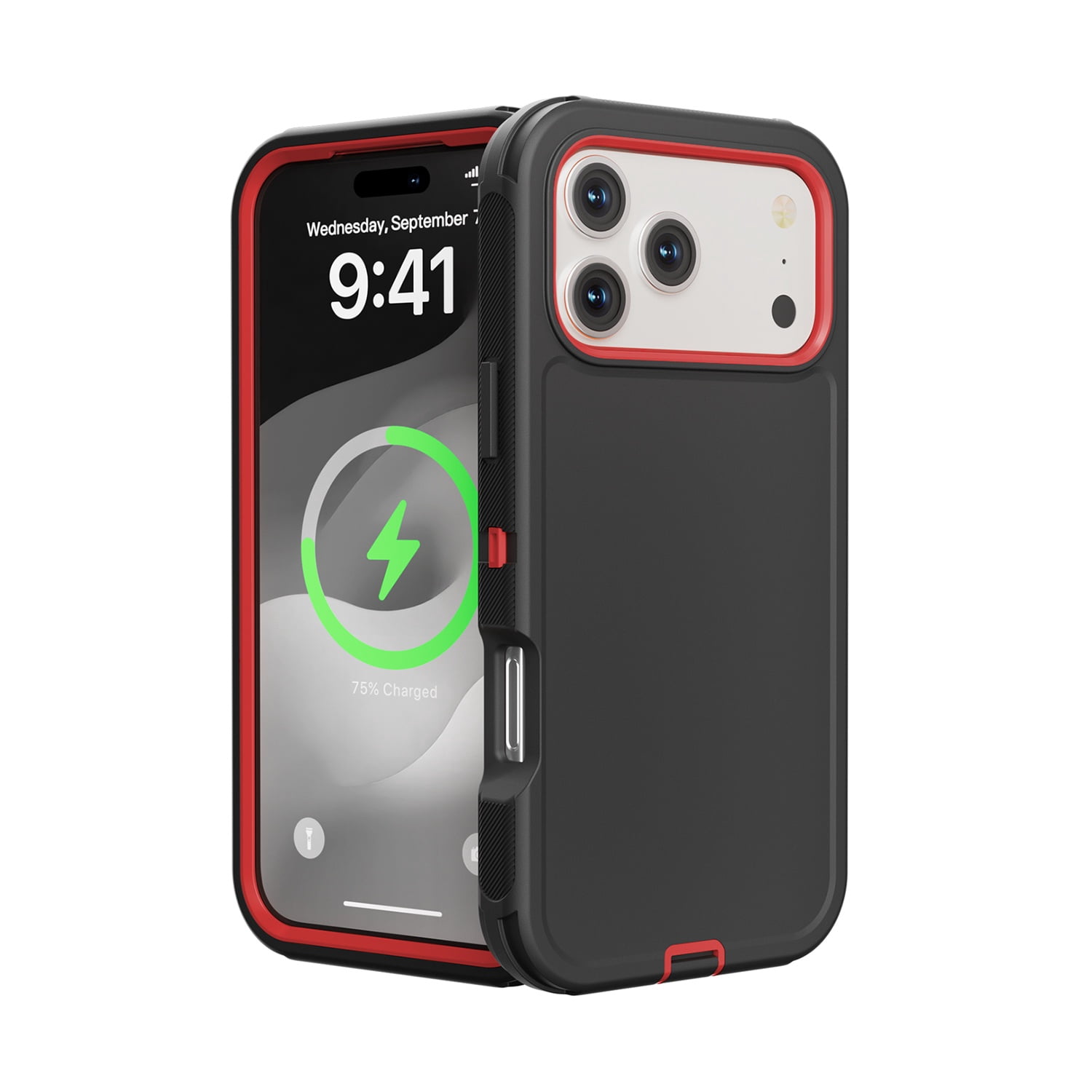 Advanced Duual Pro Armor Case for iPhone 17 Pro - Black & Red