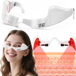 Advanced EMS Red Light Eye Rejuvenation Glasses, 3-Level Micro-current Pulse Massager for Visual Vitality, Portable Anti-Aging Eye Spa Device with 4 Modes for Fine Lines and Puffiness, White