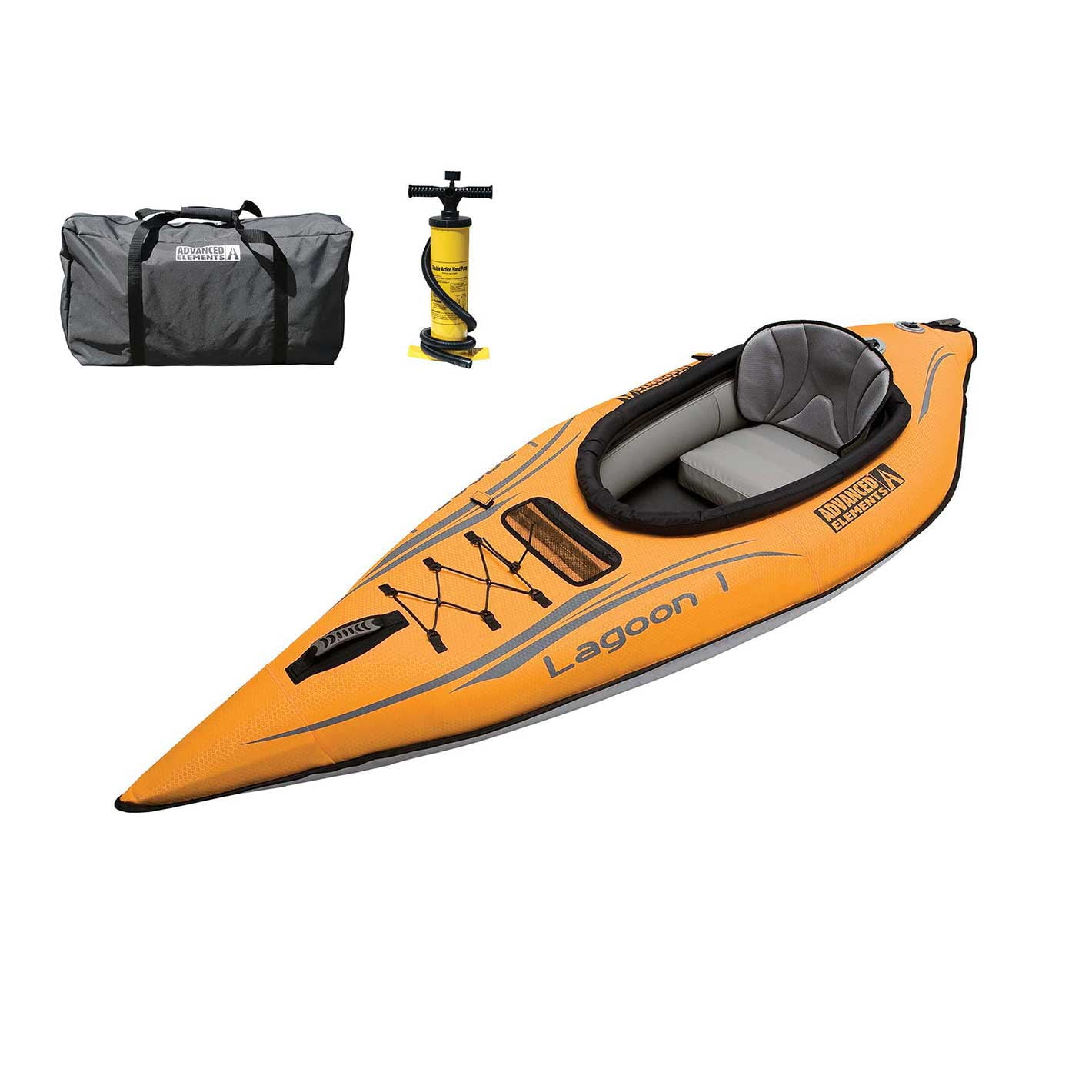 Advanced Elements Lagoon1™ - Recreational Inflatable Kayak with Pump - 8 ft - Orange