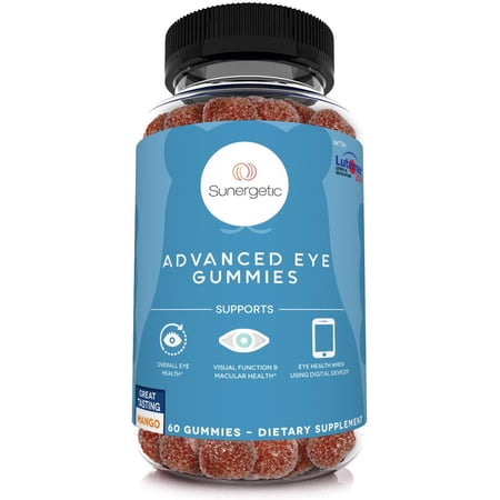 Sunergetic Advanced Eye Care Gummies, Eye Vitamins with Lutein and Zeaxanthin, 60 Count
