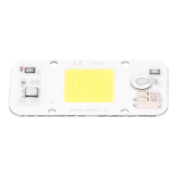 Advanced F7540 LED COB Chip Lamp Panel for Indoor Residential DIY Lighting Fixtures, Welding-Free 220V White Light Component, 20 Watts Power / 25x25mm Size