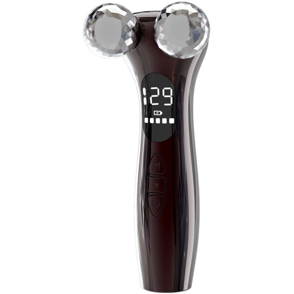 Advanced Facial Toning Roller with Gentle Micro-vibration, 4D Diamond-Cut Contouring Massager for Face & Neck, Rechargeable with LCD Display