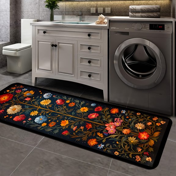 Advanced Flannel Non-Slip Kitchen Mat, Heavy Duty Anti-Fatigue Floor Rug for Farmhouse, Living Room, Bedroom, Corridor
