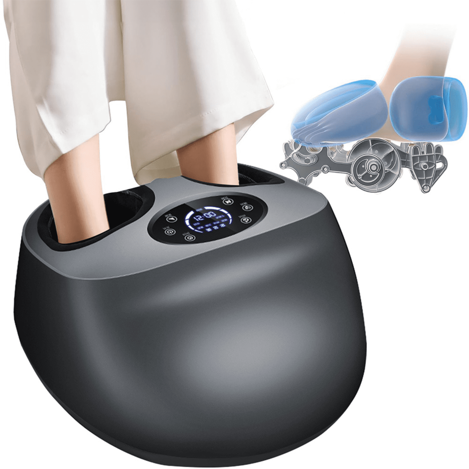 Foot Massager with Heat & Air Pressure, Shiatsu Deep Kneading Massage Machine with Multiple Modes, Ergonomic Design for Home Relaxation, Perfect Gift for Family & Friends