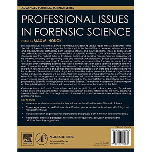 Pre-Owned Professional Issues in Forensic Science (Advanced Forensic Science Series) [Hardcover] Houck, Max M.