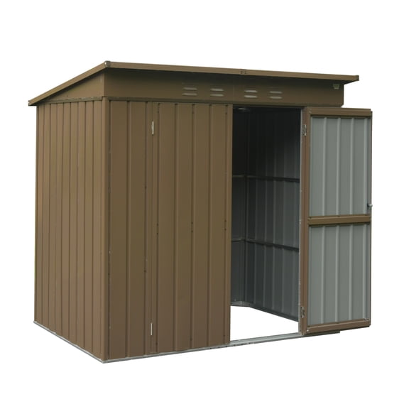 Advanced Frame Material,Waterproof and Moisture-proof Function,Outdoor Storage Shed 6x4FT, Metal Tool Sheds Storage House with Lockable Double Door, Large Bike Shed Waterproof for Garden, Backyard