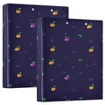 thumbnail image 1 of Advanced Fruit Pattern 12.4x10.6in PVC Round Ring Binders, 2-Pack, D-Ring 3-Hole, Metal Clip, 1 of 10