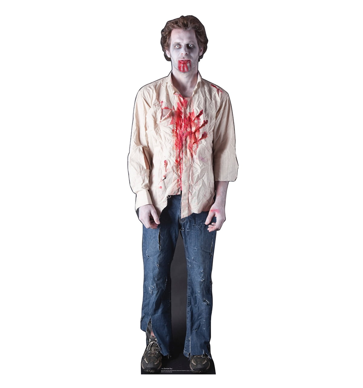 Life-Size Zombie Guy Halloween Cardboard Standup Decoration