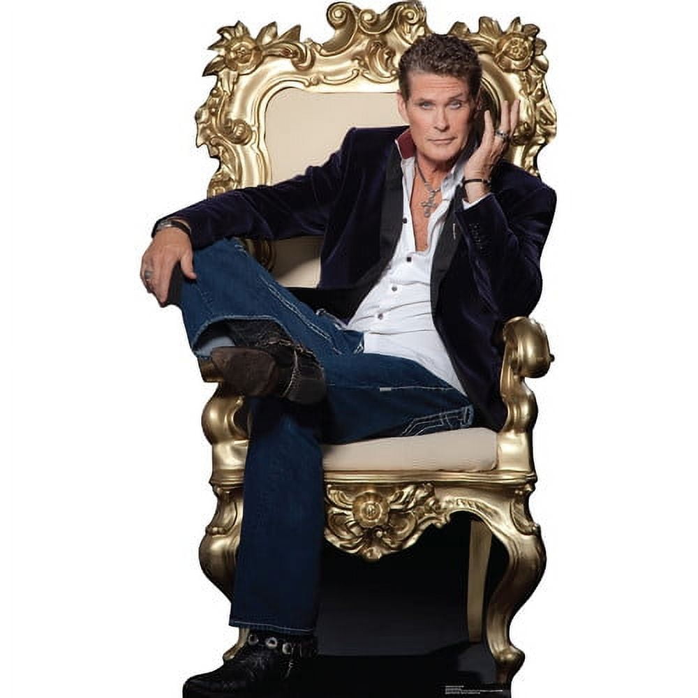 Life-Size David Hasselhoff Cardboard Cutout in Ornate Chair