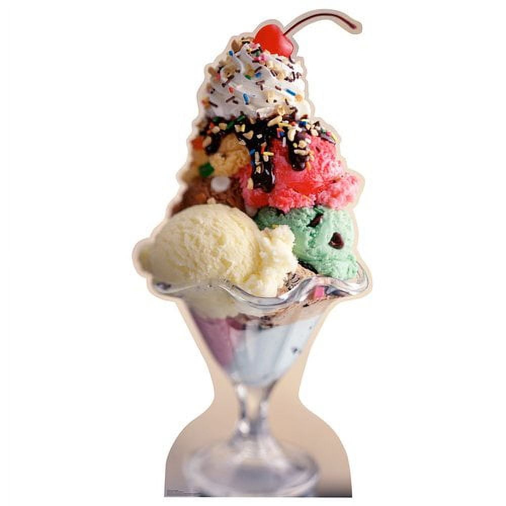 Colorful Life-Size Ice Cream Sundae Cardboard Standup