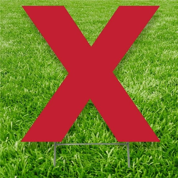 Advanced Graphics 20 x 15 in. Letter X Yard Sign, Red