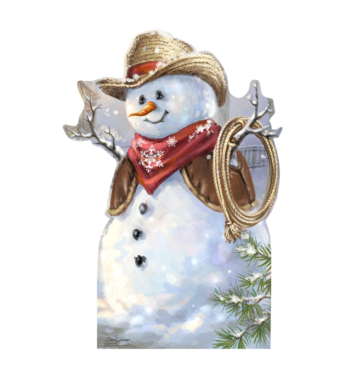 65'' Cowboy Snowman Cardboard Standup with Rope