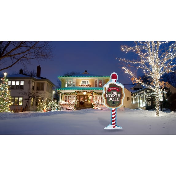 North Pole Sign - OUTDOOR Yard Sign 46" x 19"