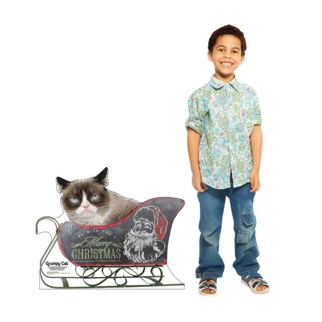 26'' Grumpy Cat Christmas Cardboard Standup Decor