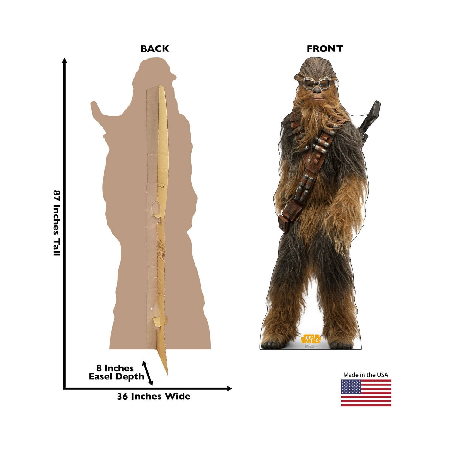 Chewbacca 87'' Brown and Black Cardboard Standup