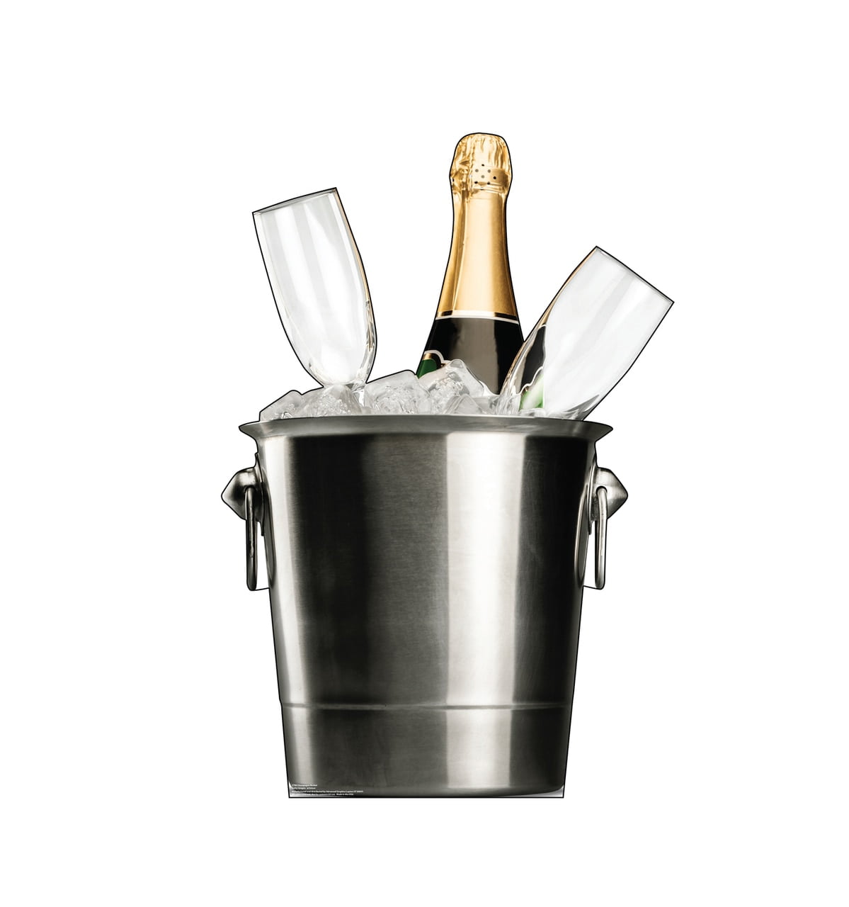 48'' Silver Champagne Bucket Cardboard Standup