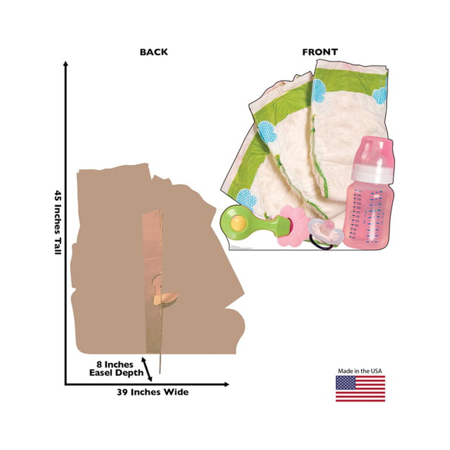 42'' Multicolor Baby Shower Cardboard Standup Decor