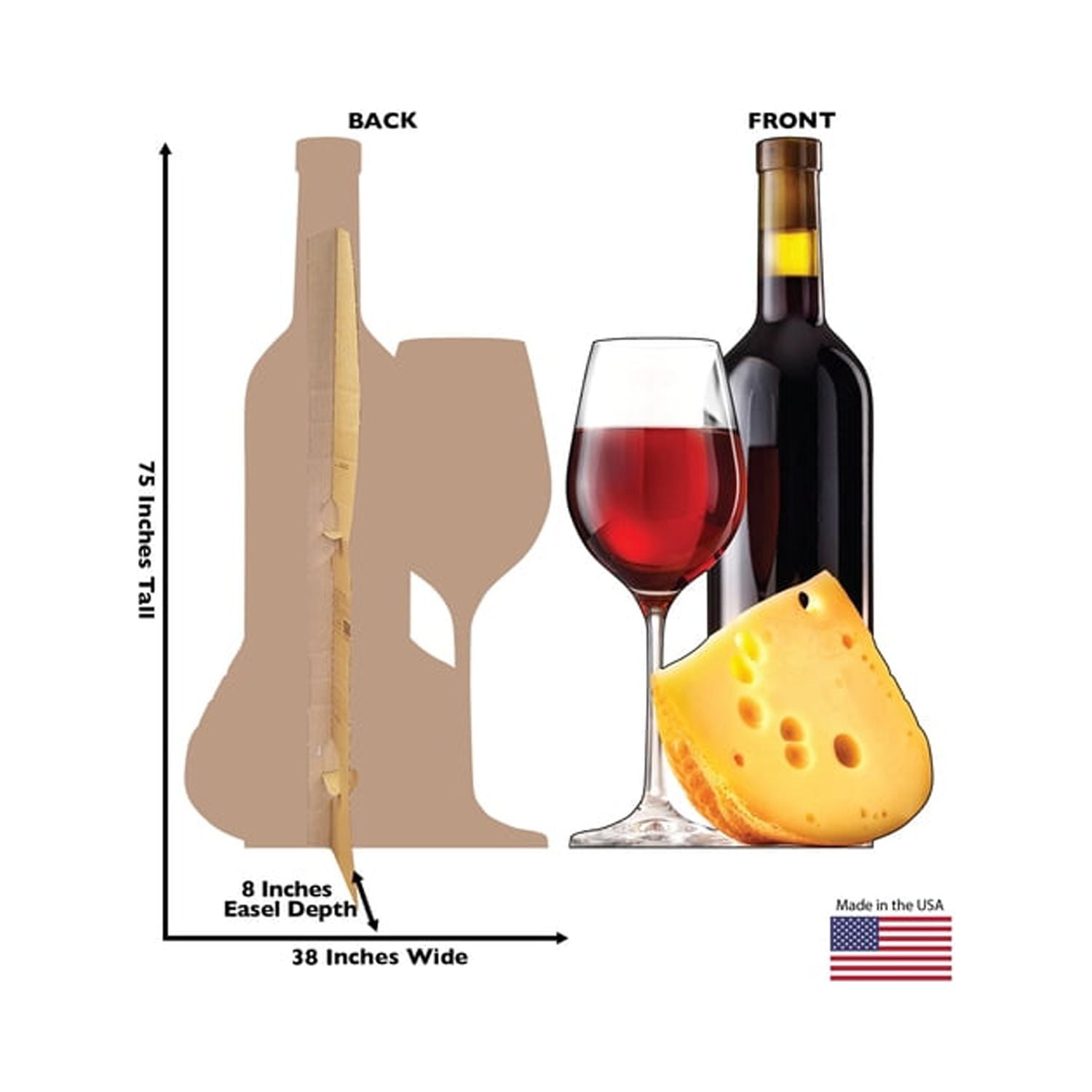 Life-Size Cheese and Wine Cardboard Cutout Standee