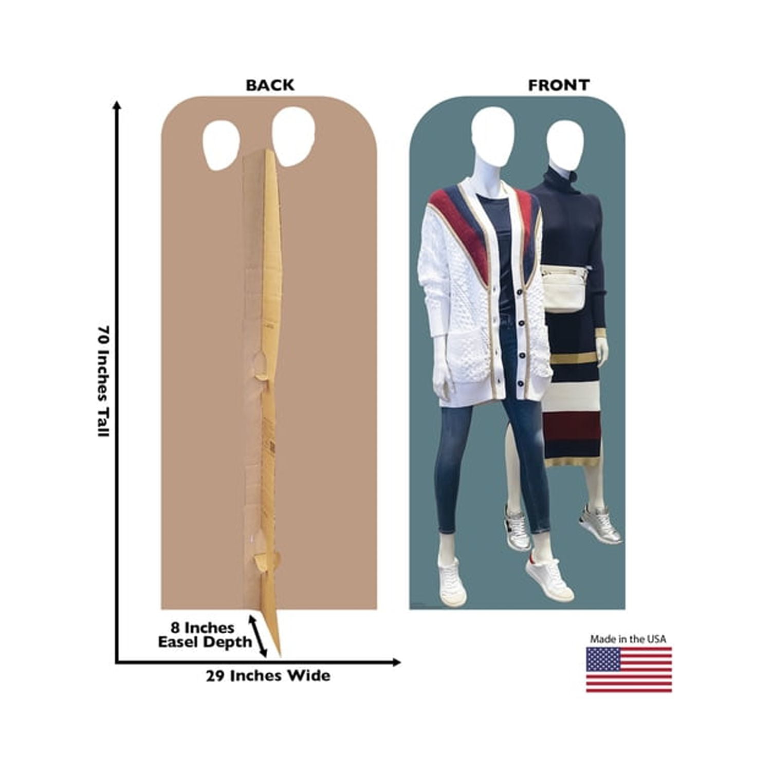 Life-Size Mannequin Standin Cardboard Cutout, 70" x 29"