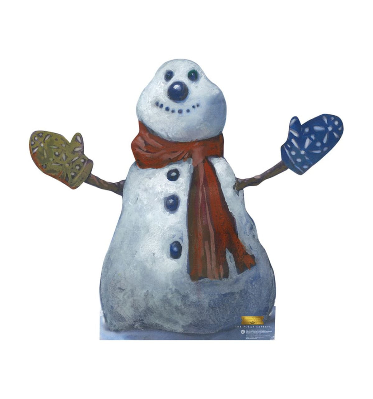 50'' White and Blue Cardboard Snowman Standee