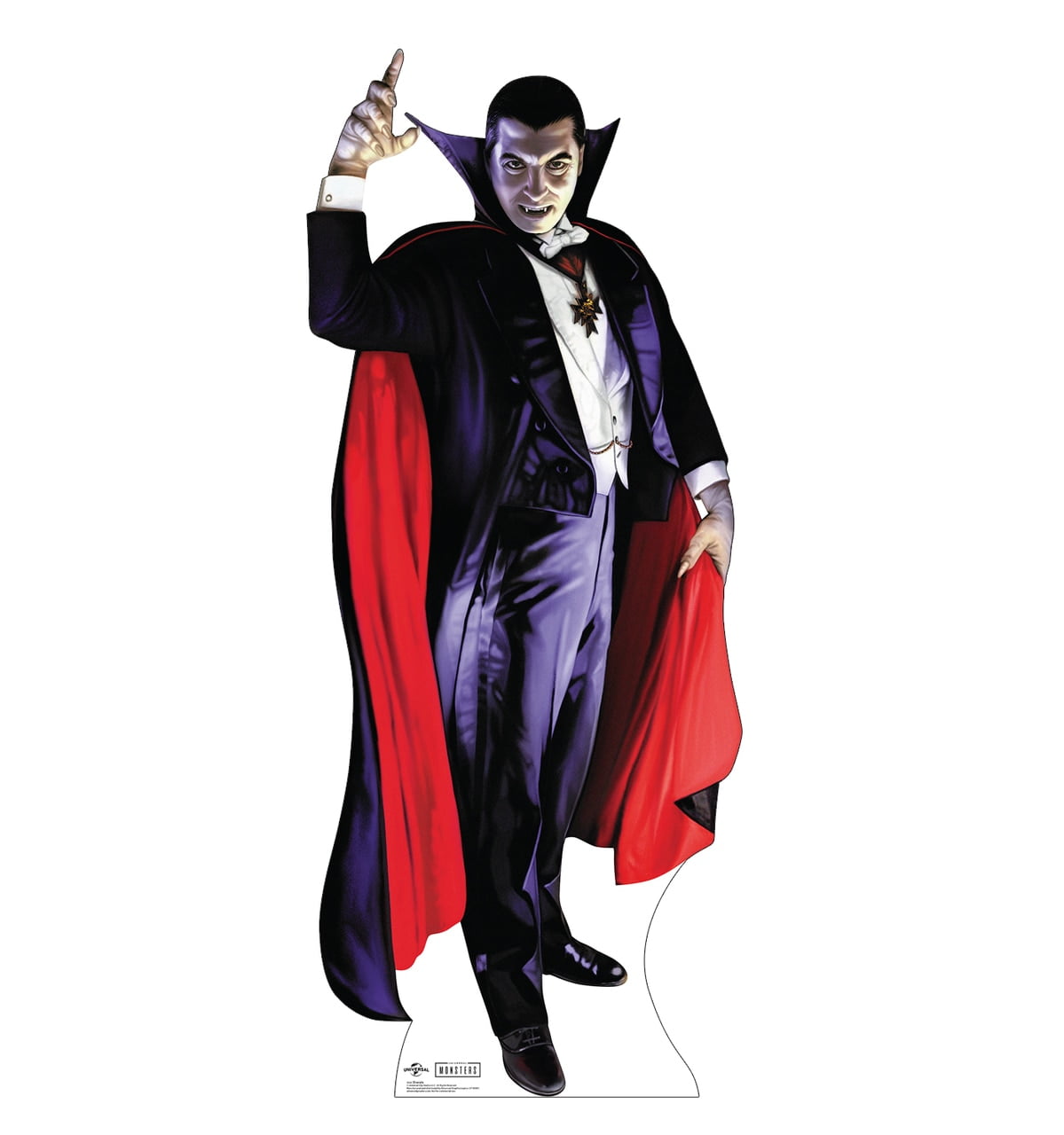 74'' Dracula Cardboard Cutout with Red Cape
